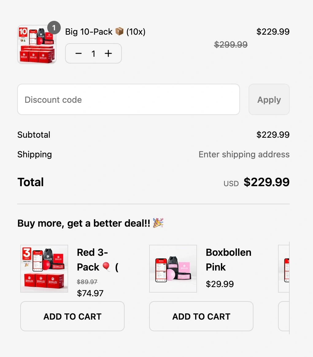 Boxbollen Checkout Upsell Extension